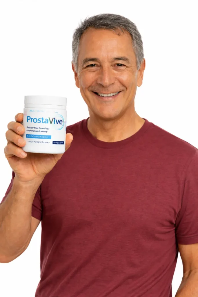 David L. age 63 verified ProstaVive customer holding ProstaVive supplement bottle